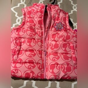 Barbie Pink Patterned Puffer Vest